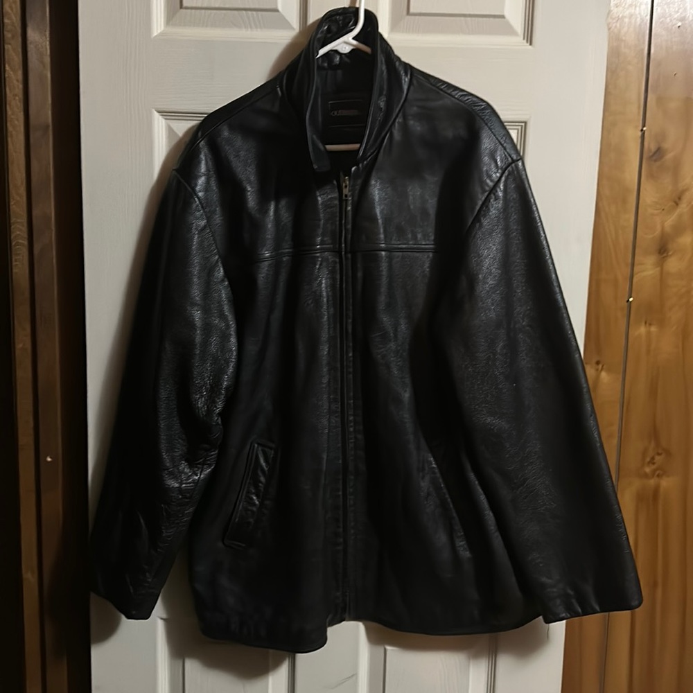 Outbrook GENUINE leather jacket LARGE